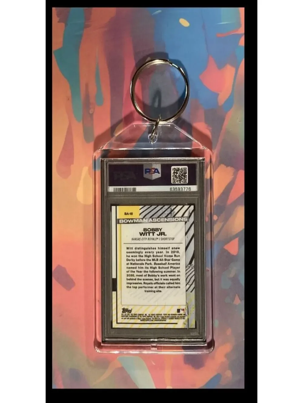 3035 Bobby Witt Jr 2021 Bowman Chrome SuperFractor Keychain-Gift